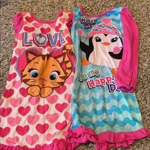 Two girls long sleeve dress pajamas